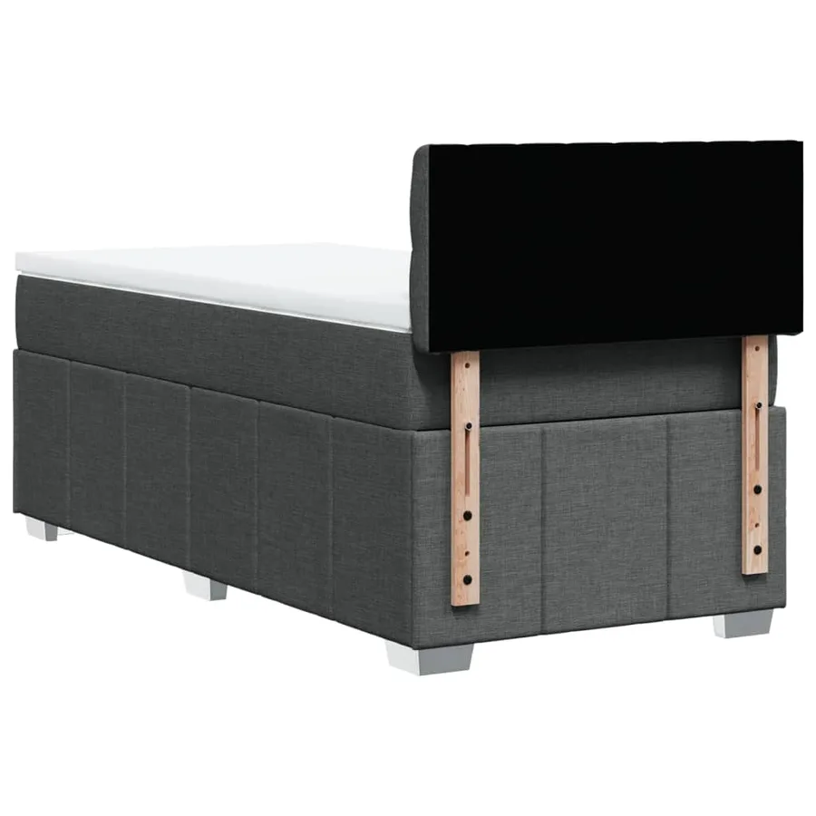 Sommier à lattes de lit avec matelas Gris foncé 90x200 cm Tissu - 8