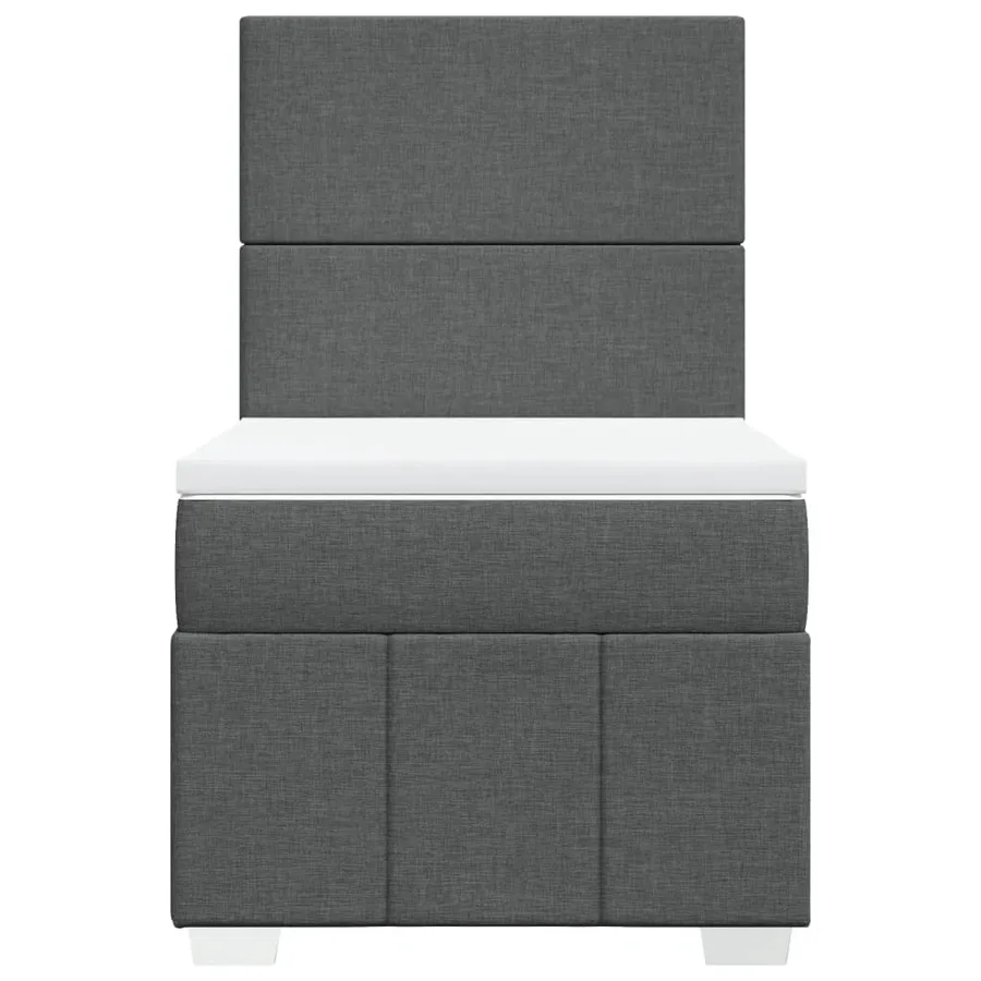 Sommier à lattes de lit avec matelas Gris foncé 90x200 cm Tissu - 6