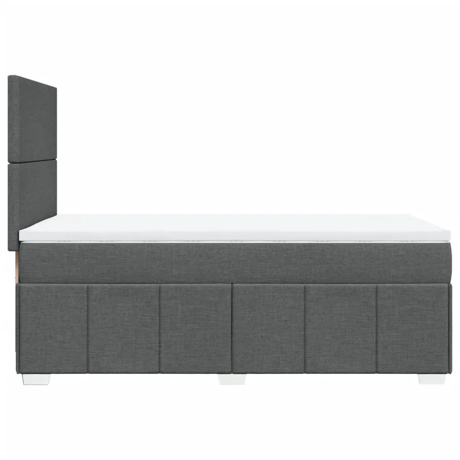 Sommier à lattes de lit avec matelas Gris foncé 90x200 cm Tissu - 7