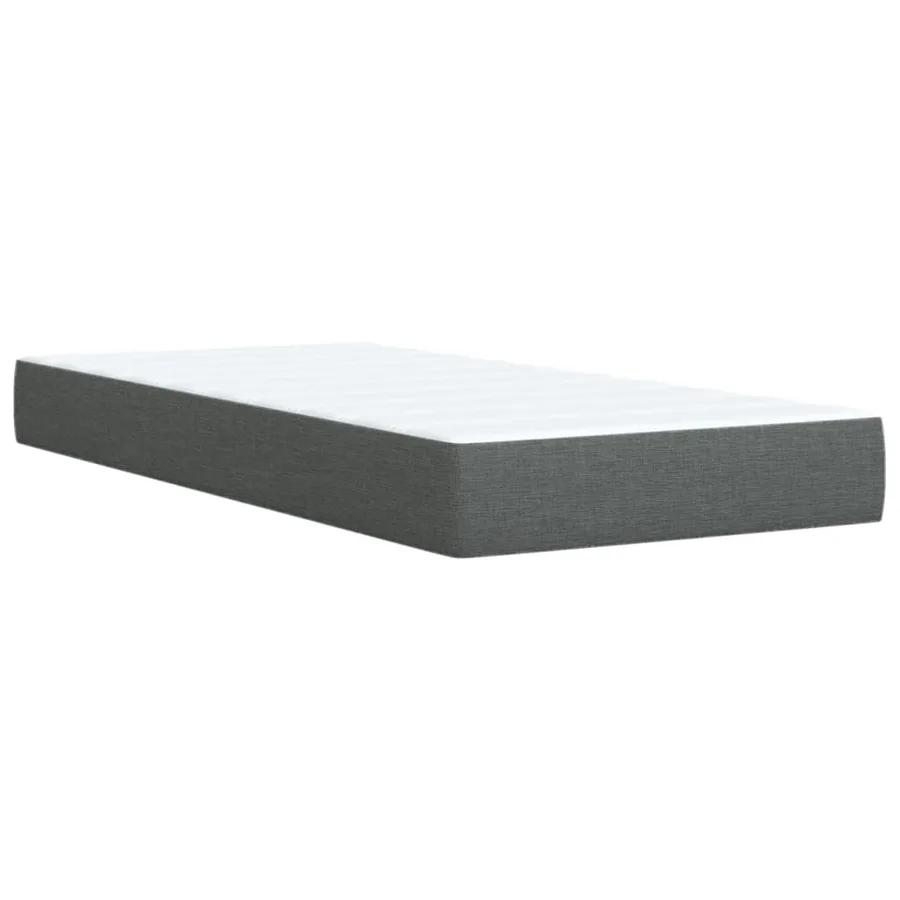 Sommier à lattes de lit avec matelas Gris foncé 90x200 cm Tissu - 11