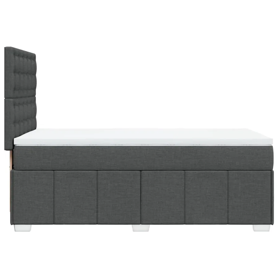 Sommier à lattes de lit avec matelas Gris foncé 90x200 cm Tissu - 7