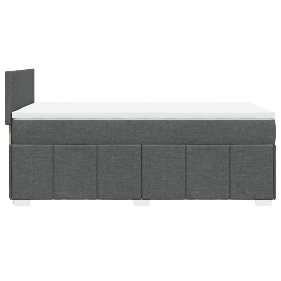 Sommier à lattes de lit avec matelas Gris foncé 100x200cm Tissu - 7