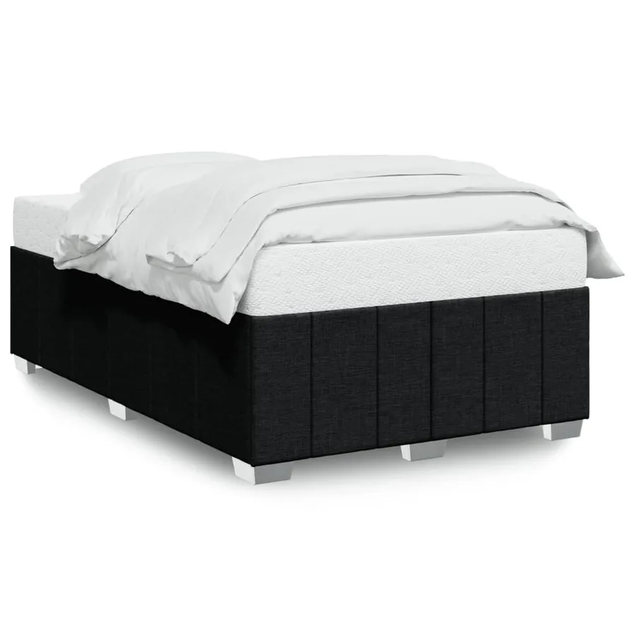 Cadre de lit sans matelas noir 120x190 cm tissu - 2