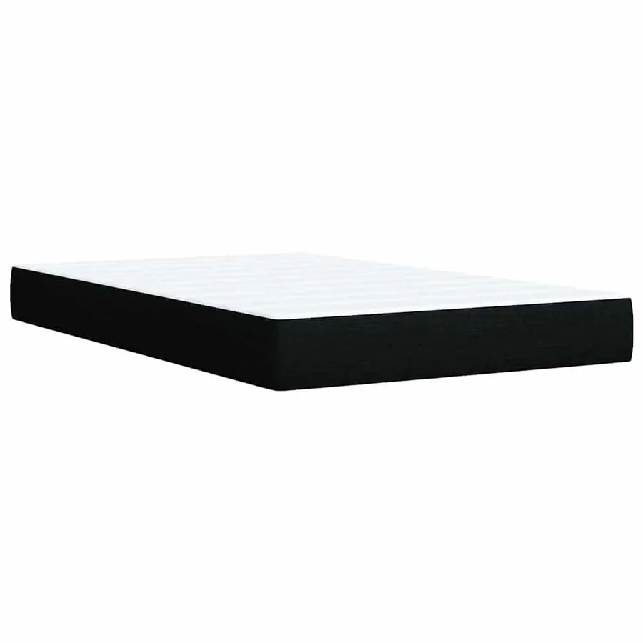 Sommier à lattes de lit avec matelas noir 120x190 cm tissu - 11