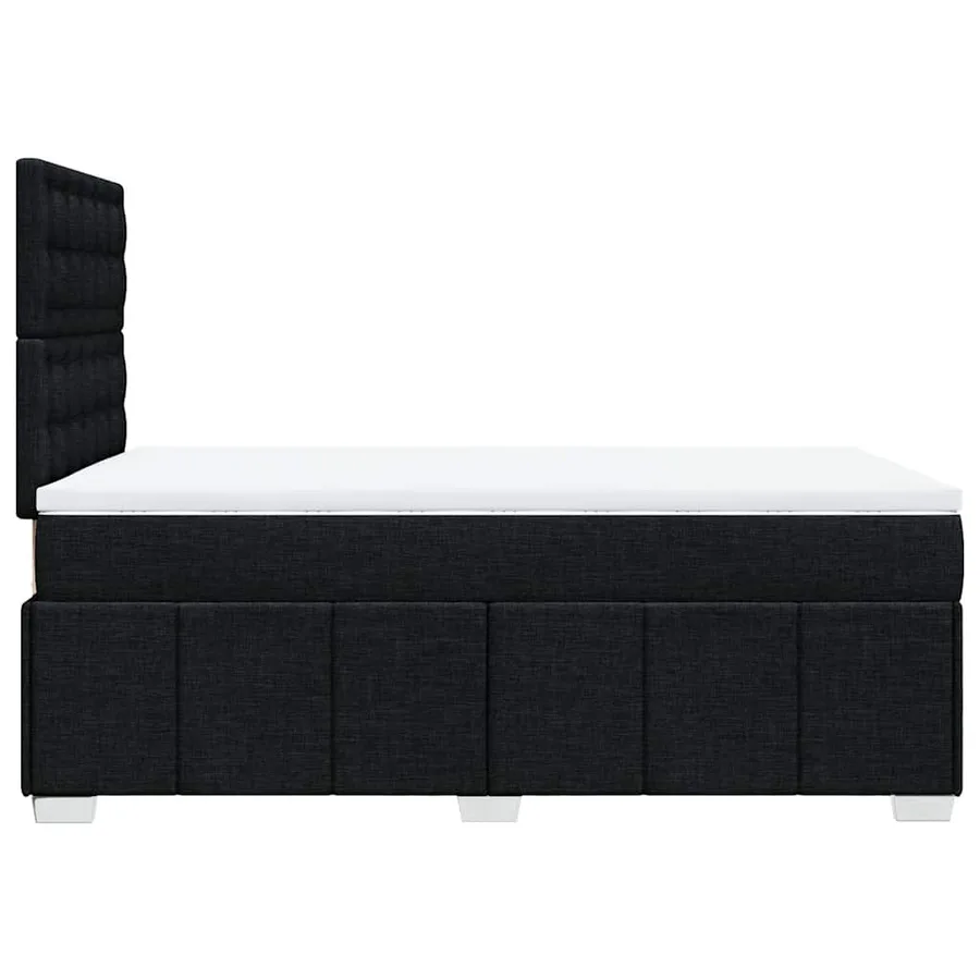 Sommier à lattes de lit avec matelas noir 120x190 cm tissu - 7