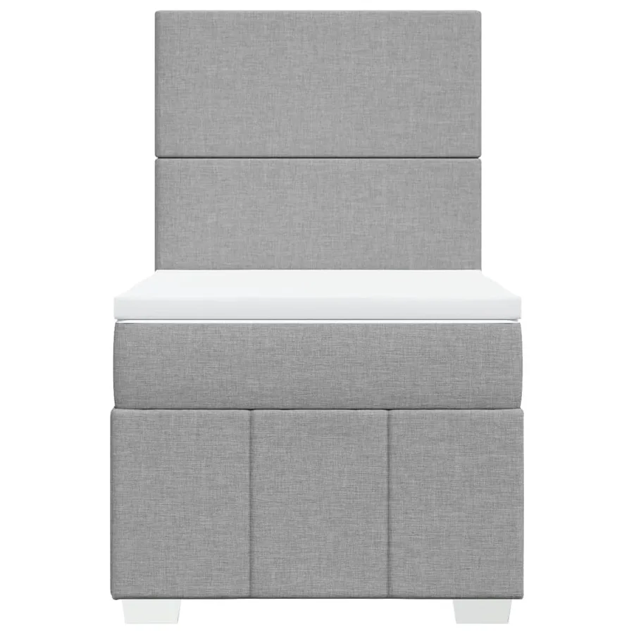 Sommier à lattes de lit avec matelas Gris clair 100x200cm Tissu - 4