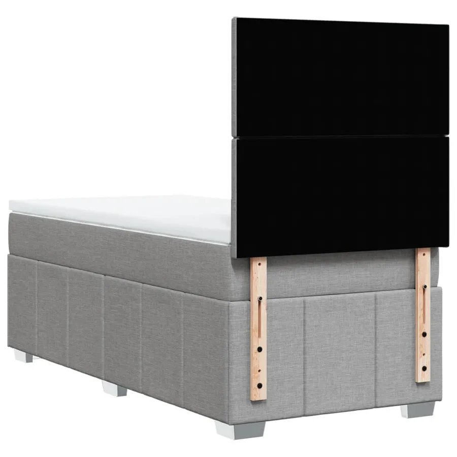 Sommier à lattes de lit avec matelas Gris clair 100x200cm Tissu - 6