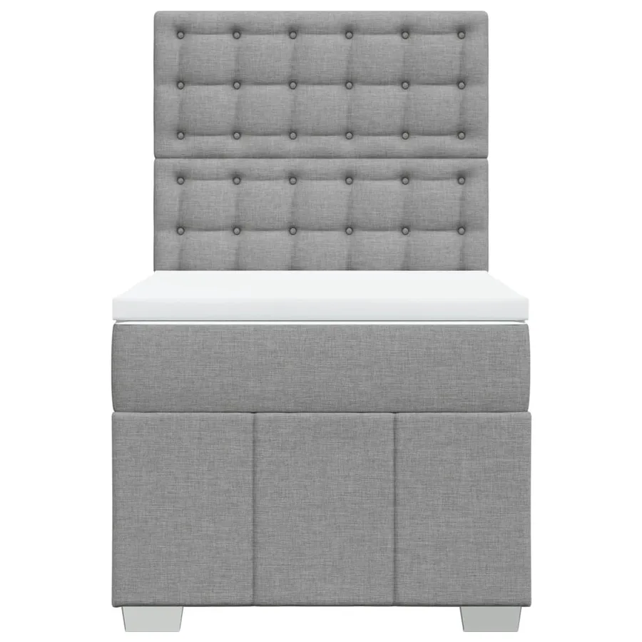Sommier à lattes de lit avec matelas Gris clair 100x200cm Tissu - 6