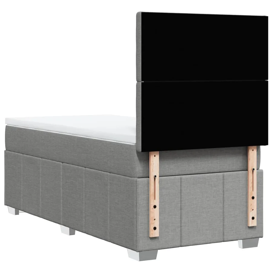 Sommier à lattes de lit avec matelas Gris clair 100x200cm Tissu - 8