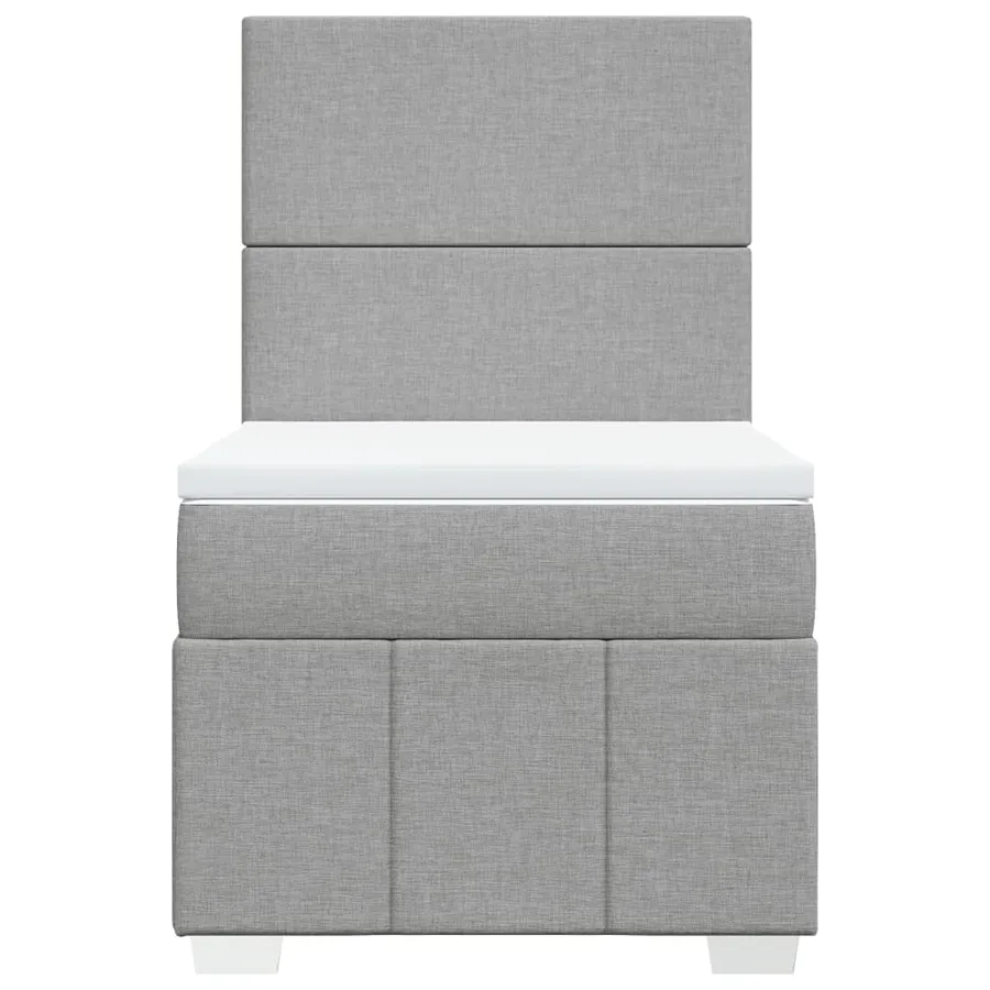 Sommier à lattes de lit avec matelas Gris clair 100x200cm Tissu - 6