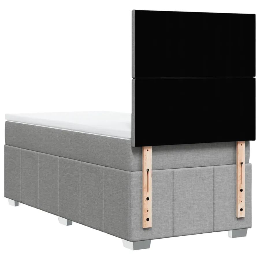 Sommier à lattes de lit avec matelas Gris clair 100x200cm Tissu - 8