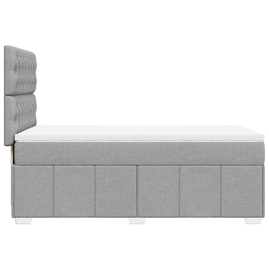 Sommier à lattes de lit et matelas Gris clair 90x190 cm Tissu - 7