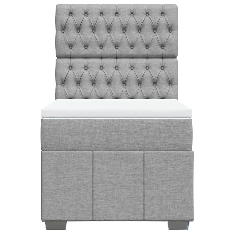 Sommier à lattes de lit et matelas Gris clair 90x190 cm Tissu - 4