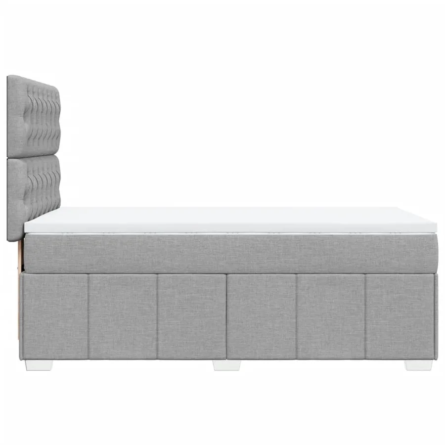 Sommier à lattes de lit et matelas Gris clair 90x190 cm Tissu - 5