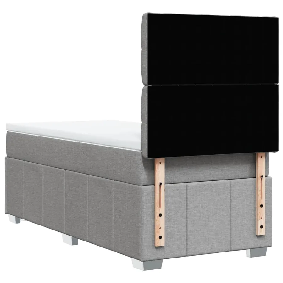 Sommier à lattes de lit et matelas Gris clair 90x190 cm Tissu - 6