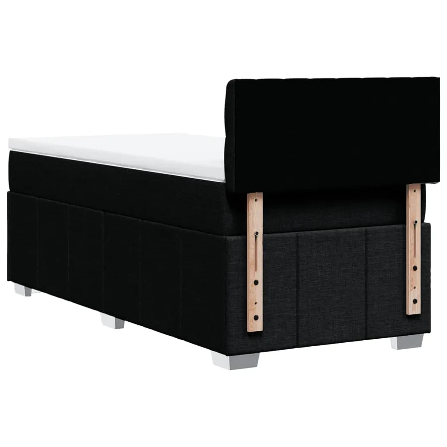 Sommier à lattes de lit avec matelas Noir 100x200 cm Tissu - 6