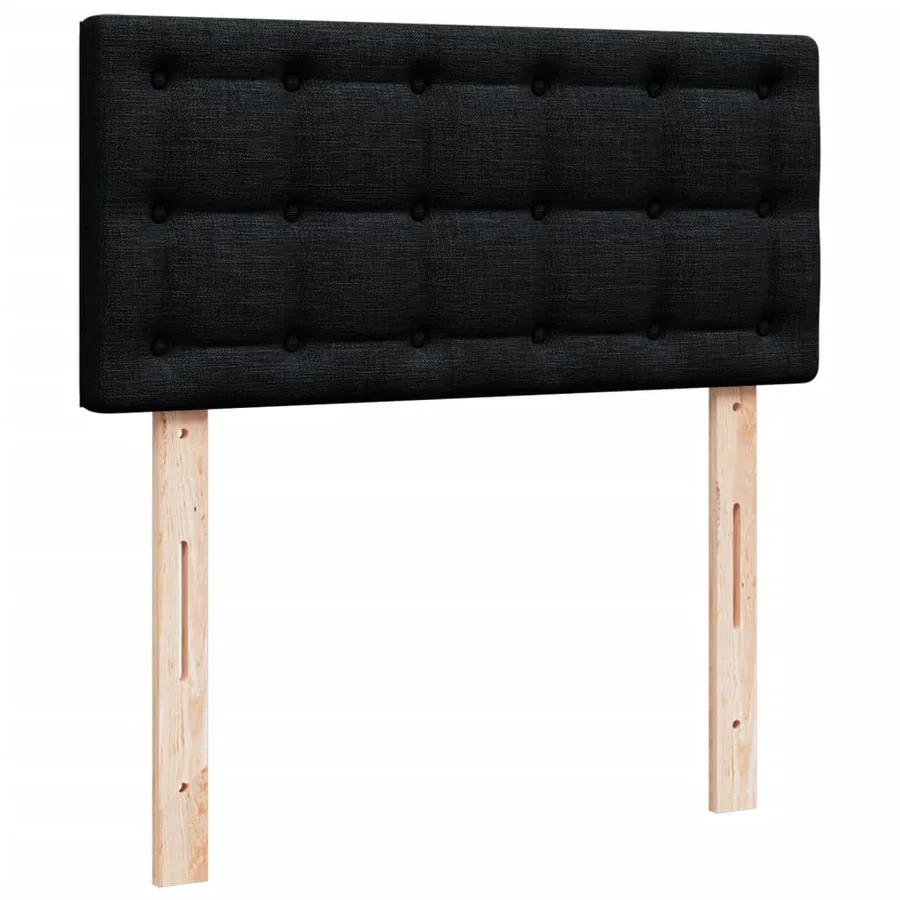 Sommier à lattes de lit avec matelas Noir 100x200 cm Tissu - 7