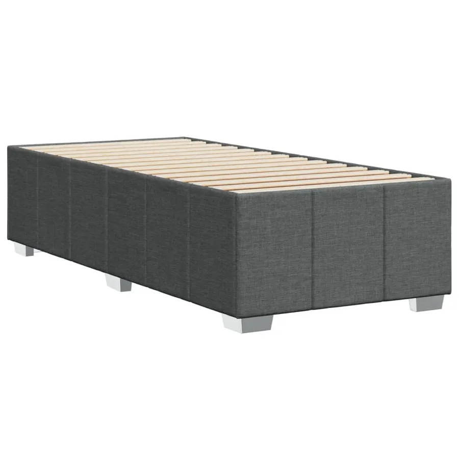 Cadre de lit sans matelas gris foncé 90x190 cm tissu - 6