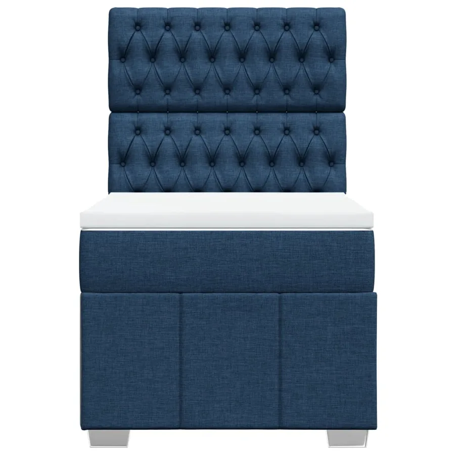 Sommier à lattes de lit avec matelas Bleu 90x200 cm Tissu - 6