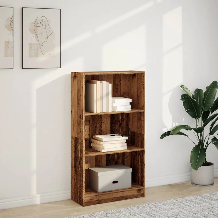 Bibliothèque vieux bois 60x24x109 cm bois d'ingénierie - 3