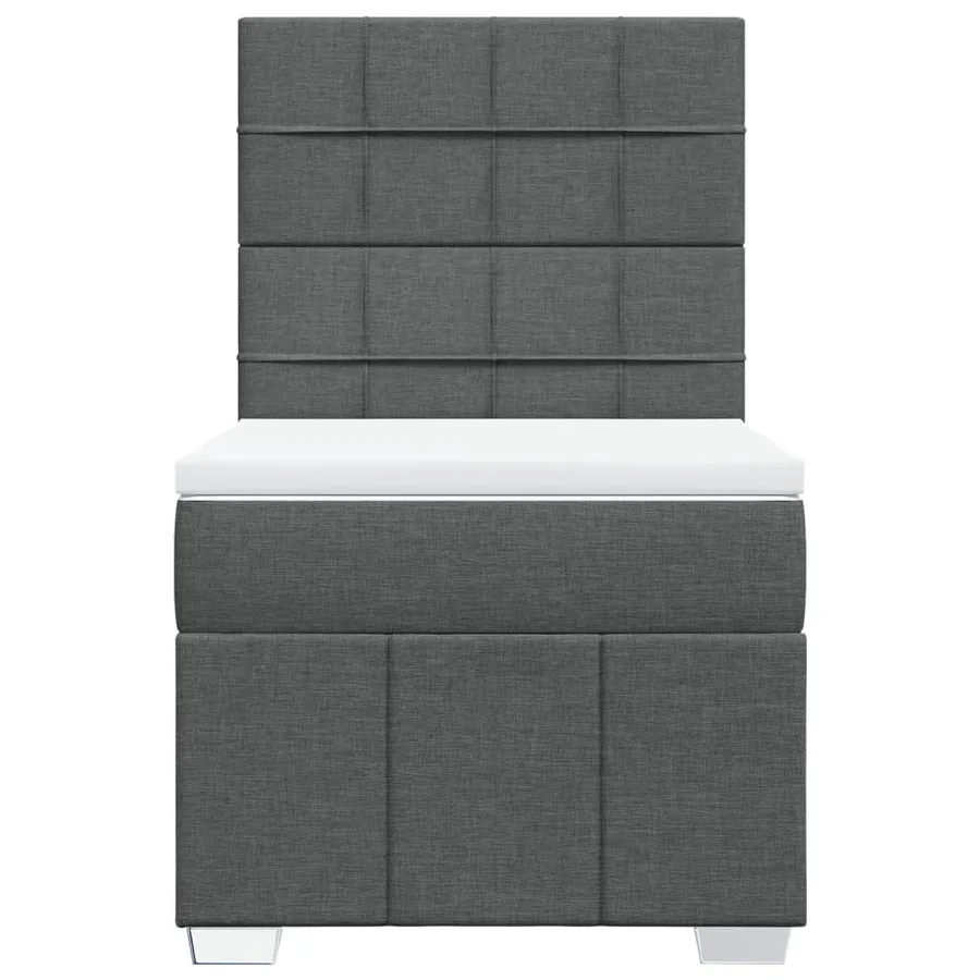 Sommier à lattes de lit et matelas Gris foncé 90x190 cm Tissu - 4