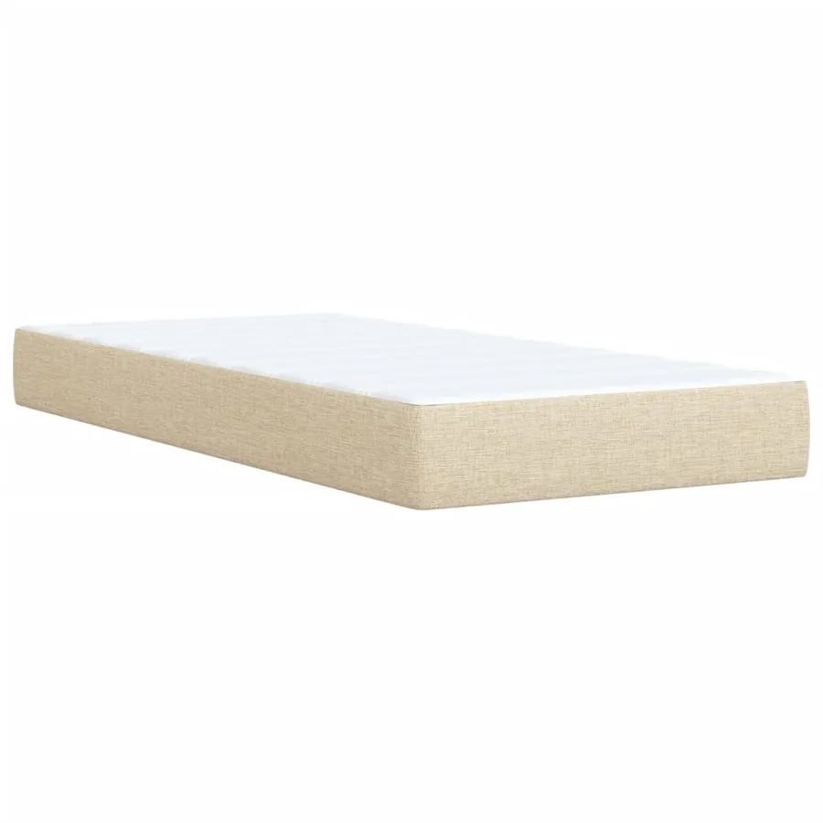 Sommier à lattes de lit avec matelas Crème 90x200 cm Tissu - 10