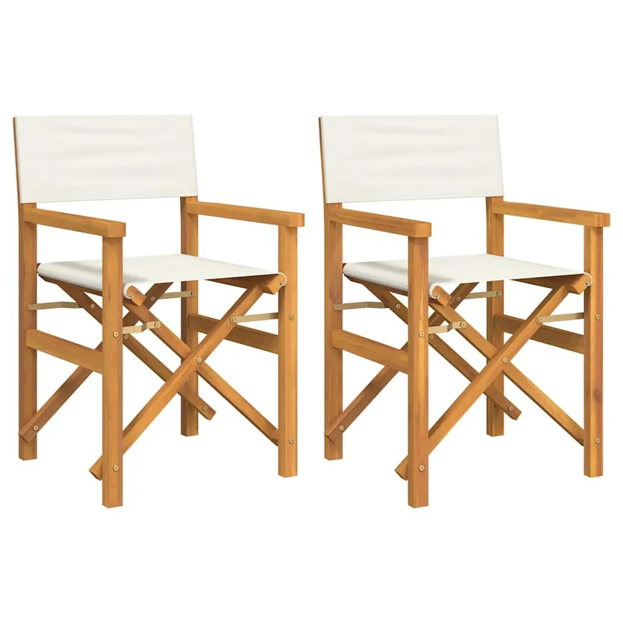 Chaises de metteur en scène pliantes lot de 2 Bois teck massif - 2