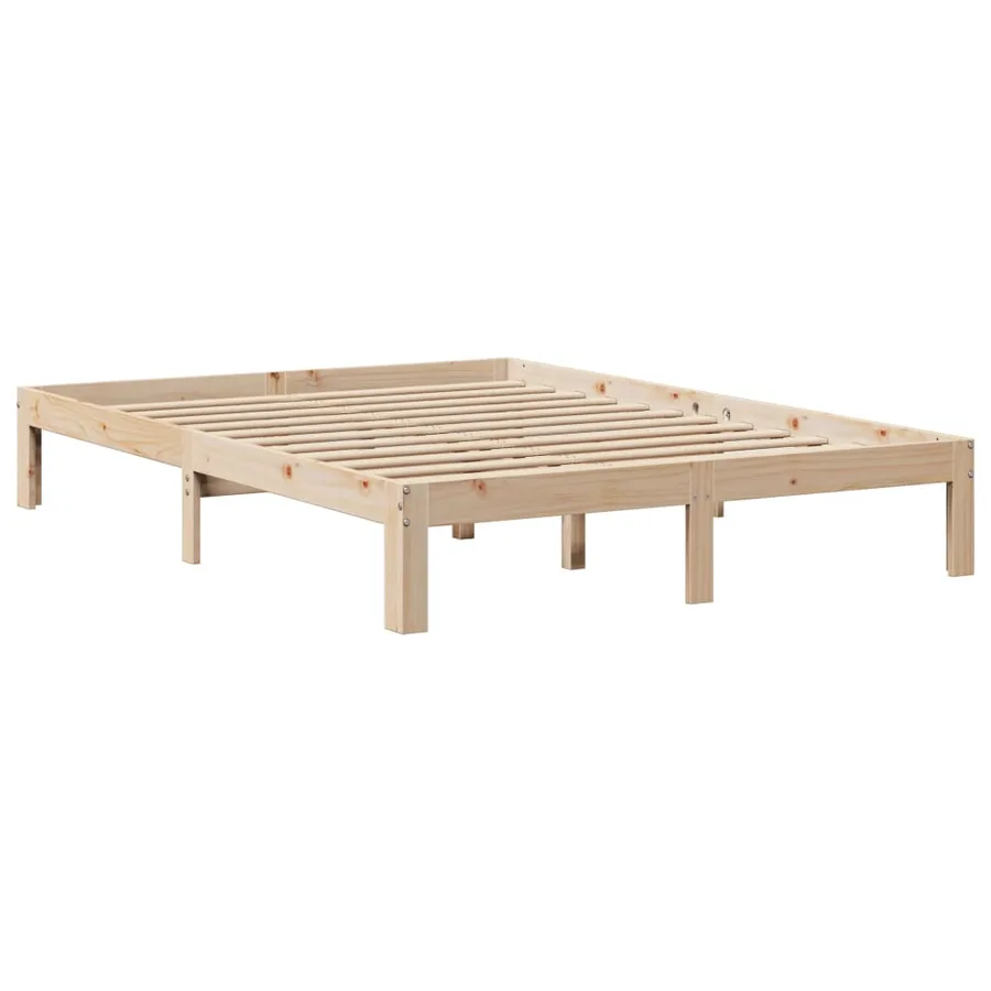 Lit bibliothèque sans matelas 160x200 cm bois massif de pin - 5