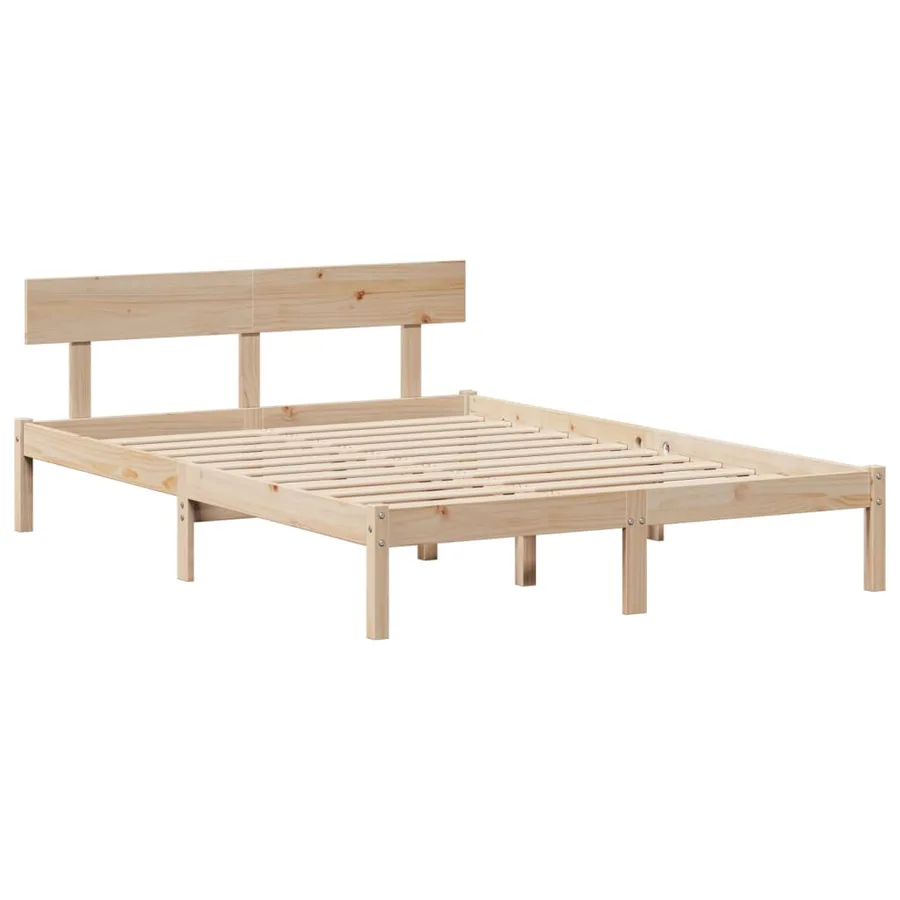 Lit bibliothèque sans matelas 160x200 cm bois massif de pin - 5