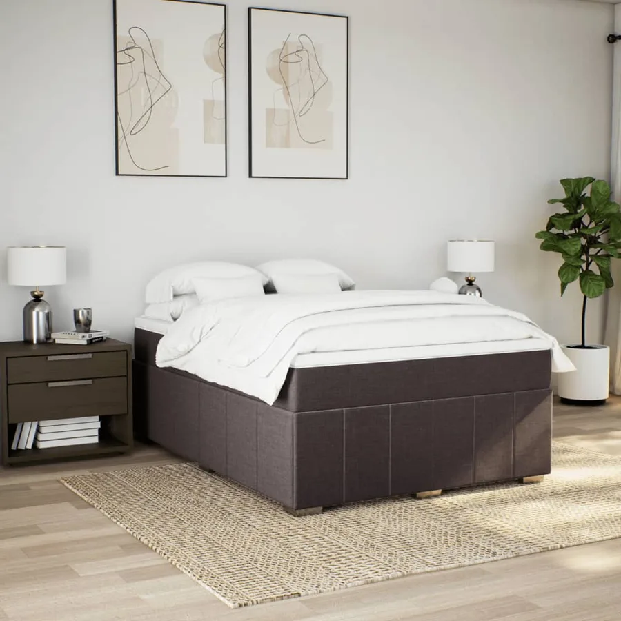 Sommier à lattes de lit avec matelas Marron foncé 160x200 cm - 3