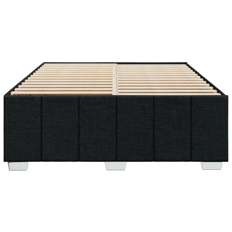 Cadre de lit sans matelas noir 160x200 cm tissu - 4