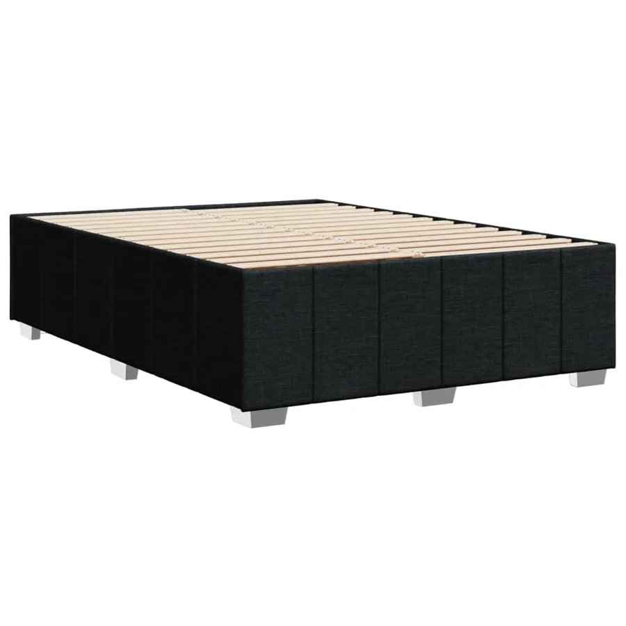 Cadre de lit sans matelas noir 160x200 cm tissu - 6