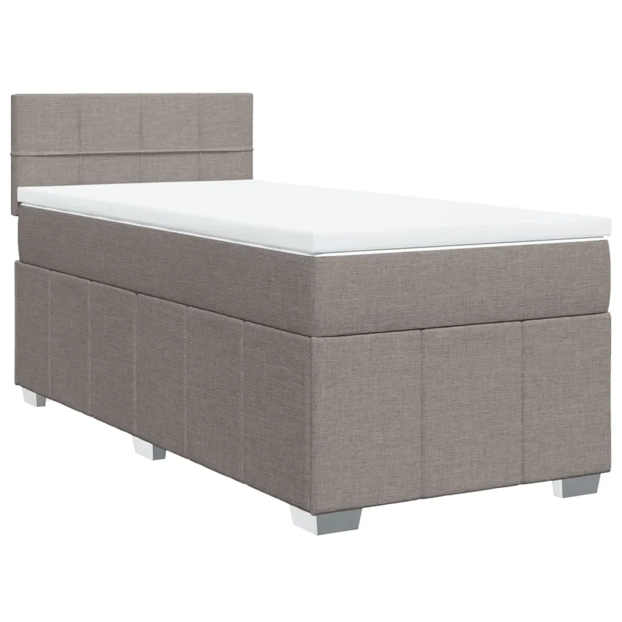 Sommier à lattes de lit avec matelas Taupe 90x190 cm Tissu - 3