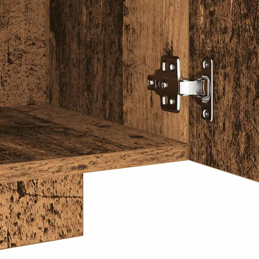 Meuble TV avec lumières LED vieux bois bois d'ingénierie - 11