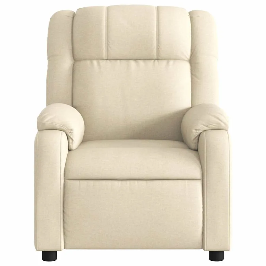 Fauteuil de massage inclinable Crème Tissu - 8