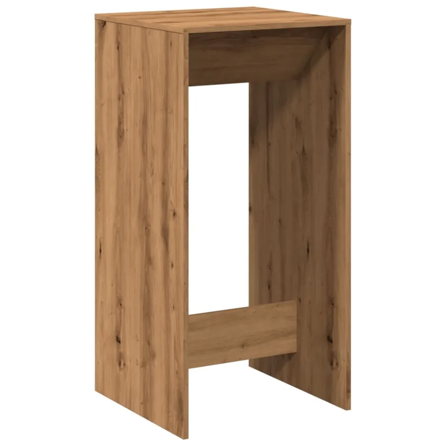 Table de bar chêne artisanal 51x50x103,5 cm bois d'ingénierie - 2