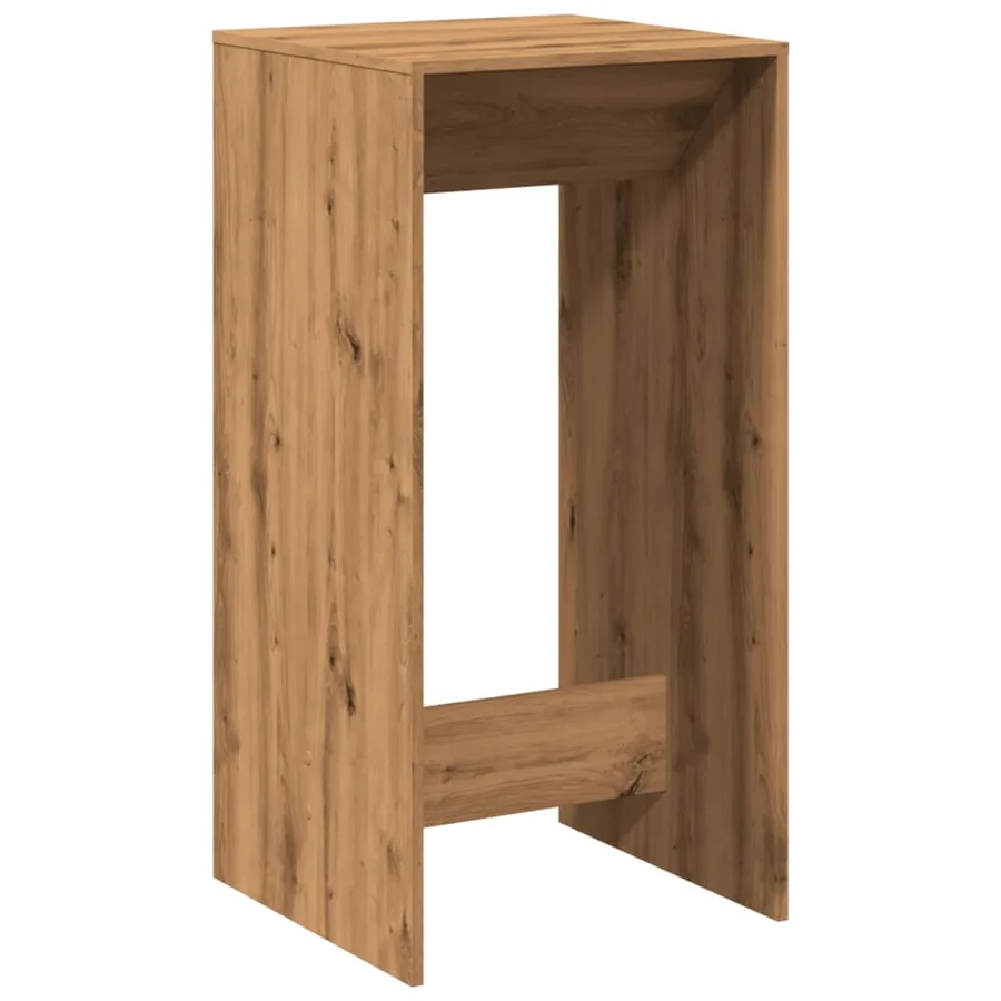 Table de bar chêne artisanal 51x50x103,5 cm bois d'ingénierie - 5