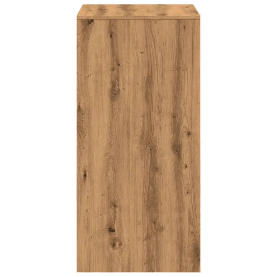 Table de bar chêne artisanal 51x50x103,5 cm bois d'ingénierie - 6