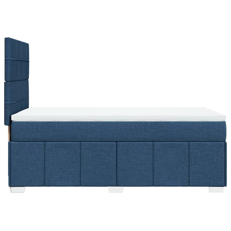 Sommier à lattes de lit avec matelas Bleu 100x200 cm Tissu - 7