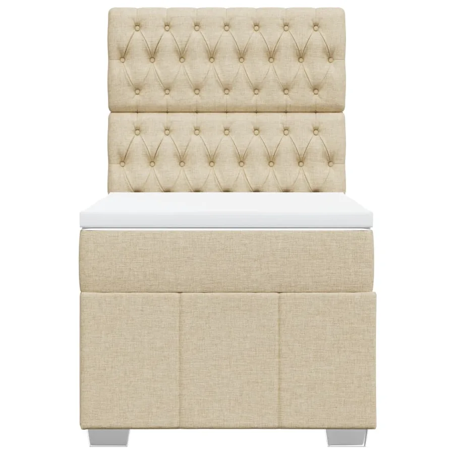 Sommier à lattes de lit avec matelas Crème 80x200 cm Tissu - 6
