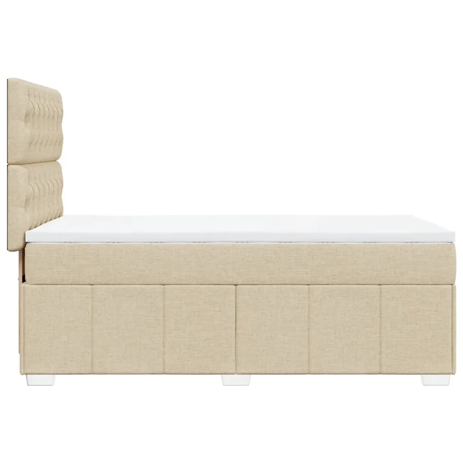 Sommier à lattes de lit avec matelas Crème 80x200 cm Tissu - 7