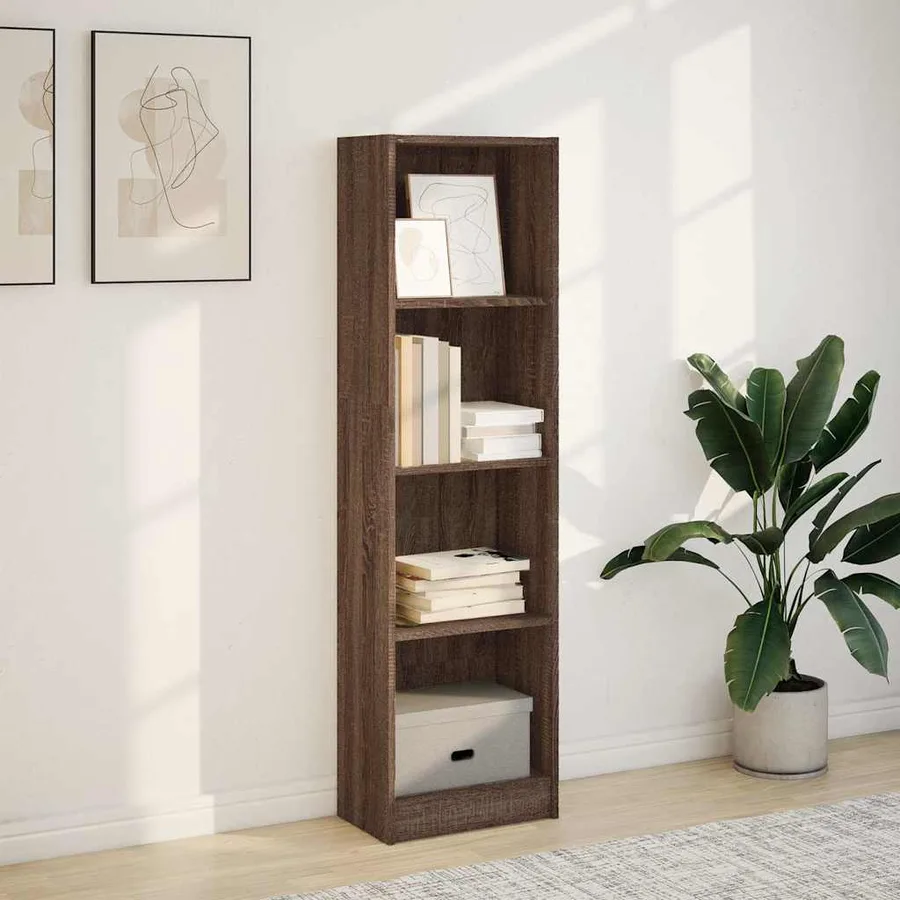 Bibliothèque chêne marron 40x24x143 cm bois d'ingénierie - 3