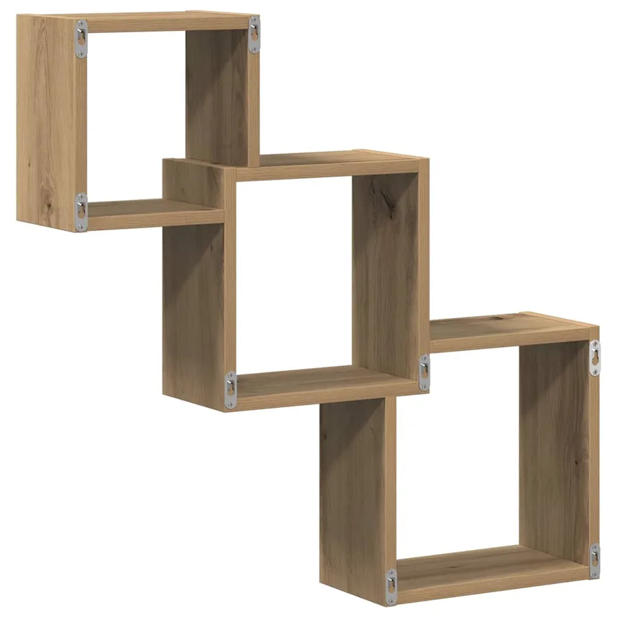 Étagères murales forme de cube chêne artisanal bois ingénierie - 6