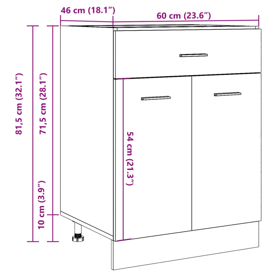 Armoire à tiroirs "Lyon" Bois ancien 60 x 46 x 81,5 cm Bois d'ingénierie - 11
