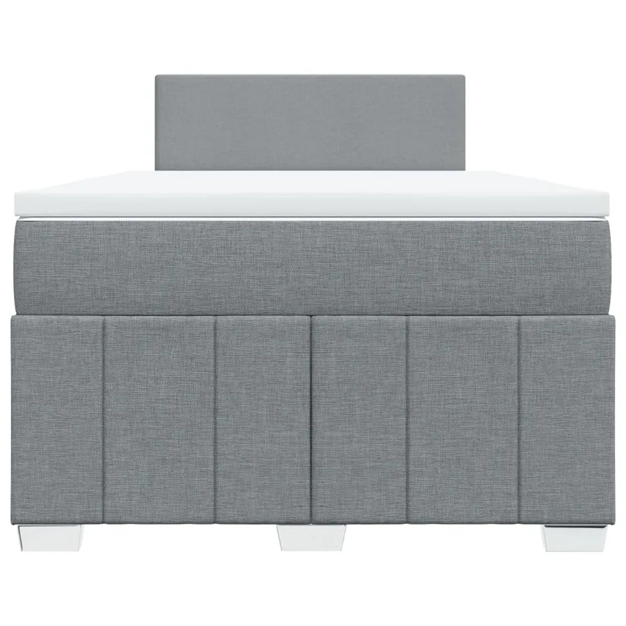 Sommier à lattes de lit et matelas gris clair 120x190 cm tissu - 4