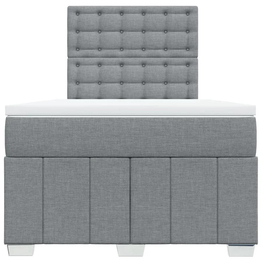 Sommier à lattes de lit et matelas gris clair 120x190 cm tissu - 6