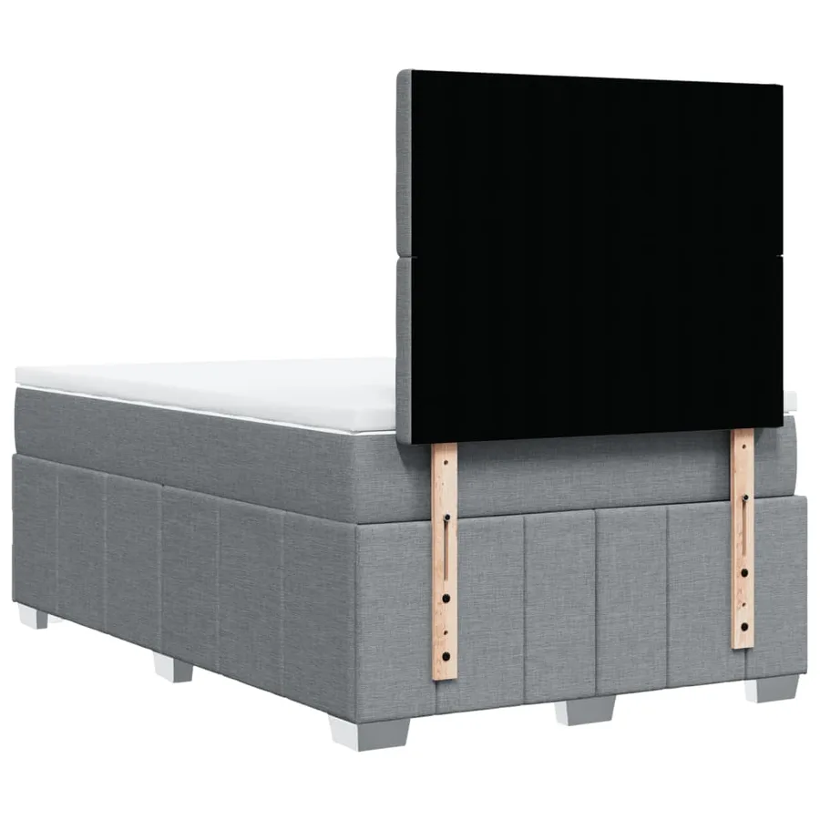 Sommier à lattes de lit et matelas gris clair 120x190 cm tissu - 8