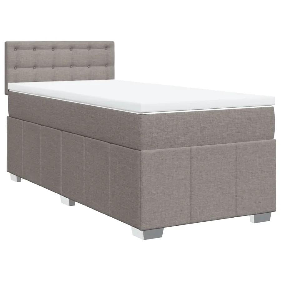 Sommier à lattes de lit avec matelas Taupe 100x200 cm Tissu - 2