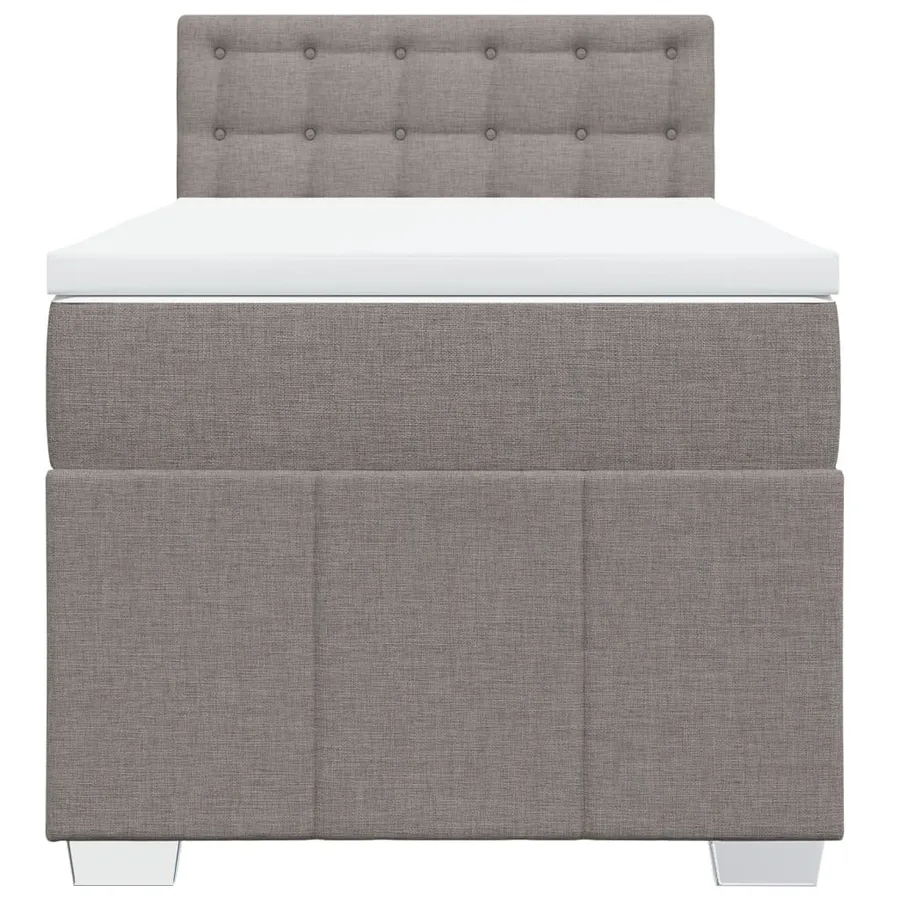 Sommier à lattes de lit avec matelas Taupe 100x200 cm Tissu - 4