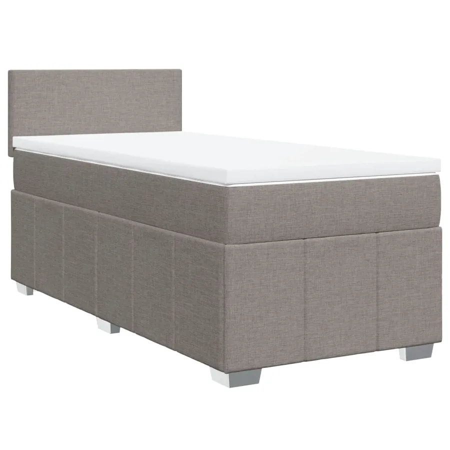 Sommier à lattes de lit avec matelas Taupe 100x200 cm Tissu - 2